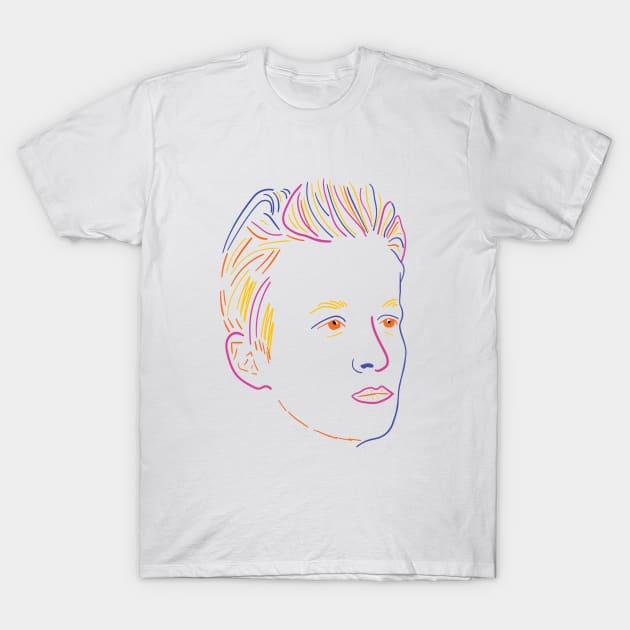 Megan Rapinoe USWNT Line Art T-Shirt by Hevding